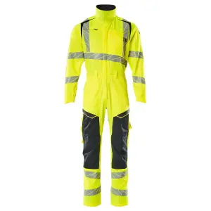 Mascot Accelerate Safe Boilersuit with Kneepad Pockets (Hi-Vis Yellow/Dark Navy)  (XXX large)