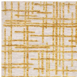 Modern Yellow Abstract Easy to Clean Rug for Living Room & Bedroom-160cm X 230cm