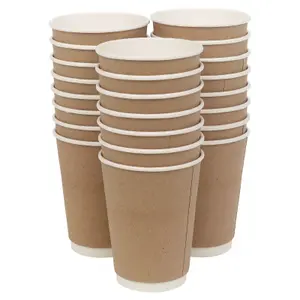 URBNLIVING Double Wall Disposable Hot Drink Cups for Coffee, Chocolate, and Tea 12oz x 500