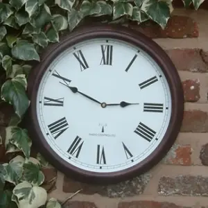 Outdoor Garden Wall Clock Perfect Time Radio Controlled 38cm