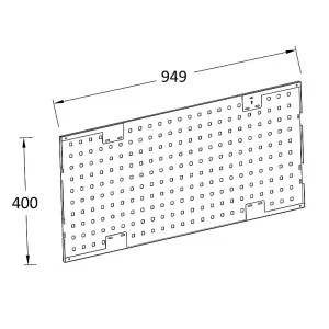 GoodHome Rand Steel Pegboard (H)400mm (W)949mm