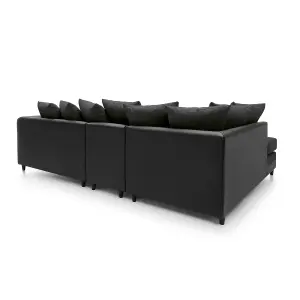 Dylan Large Corner Sofa Left Facing in Black