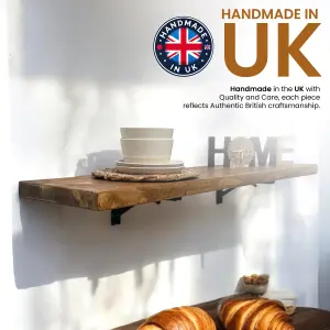 Rustic Folding Breakfast Bar Wall Mounted BT03 (Tudor Oak, 60cm (0.6m)