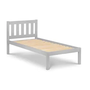 Dove Grey Lacquer Solid Pine Low Foot End Bed - Single 3ft (90cm)