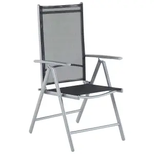 Set of 6 Garden Chairs CATANIA Metal Black