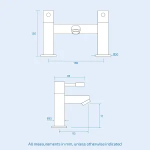 Nes Home Modern Deck Mounted Chrome Bath Filler Tap Brass