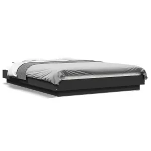 Berkfield Bed Frame with LED Lights without Mattress Black 140x200cm