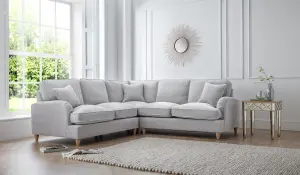 Sofas Express Tenby Ice White Tailored Pleat Manhattan Sofa 2-Corner