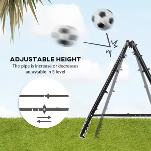 HOMCOM Rebounder Net Football Target Goal with Adjustable Angles, Black