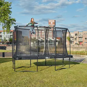 10ft x 7ft Salta Black Premium Rectangular Trampoline with Enclosure