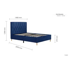 Birlea Loxley Double Bed Frame In Blue