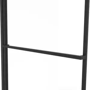 GoodHome Ezili Straight 1 panel Clear glass Black Bath screen, (W) 850mm (H) 1400mm