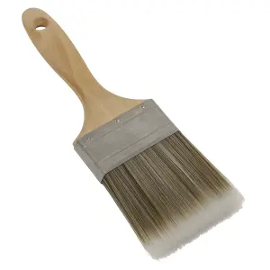 Sealey Wooden Handle Paint Brush 76mm No Bristle Loss Multipurpose SPBS76W