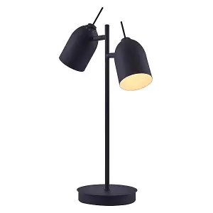 Teamson Home Mason Metal Table Lamp with Double Spotlight, Black - 34 x 16 x 46.2 (cm)