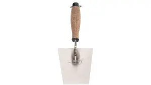 Toolty Bucket Trowel with Wooden Handle 160mm Stainless Steel for Scooping and Scraping Mortar Cement Plaster Masonry Brickwork K