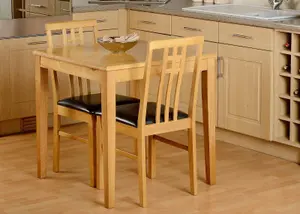 Vienna 2 Seater Dining Set Fixed Top in Medium Oak