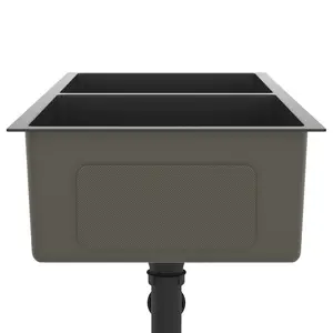 Berkfield Handmade Kitchen Sink Black Stainless Steel