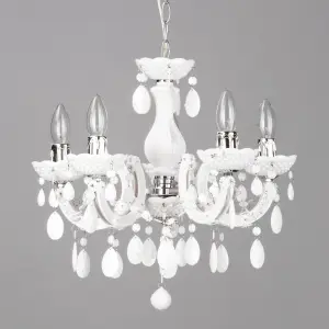 Litecraft Marie Therese White 5 Light Chandelier