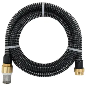 Berkfield Suction Hose with Brass Connectors 15 m 25 mm Black