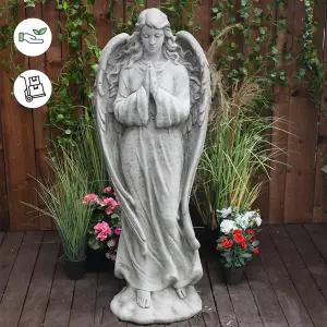 Large Stone Cast Praying Angel Memorial Statue