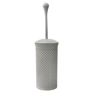 JVL Droplette Toilet Brush and Round Bin - Ice Grey