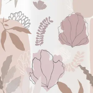 Roomblush Florine Floral Sketch Eco 4 Lane Repeatable Wallpaper Mural 200 x 285cm, Pink