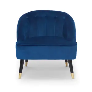 Velvet Blue Kensington Slipper Bedroom Accent Chair