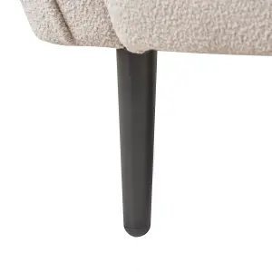 Left Hand Boucle Chaise Lounge Light Beige CHEVANNES