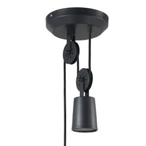 GoodHome Yarra Matt Black Pendant ceiling light, (Dia)300mm