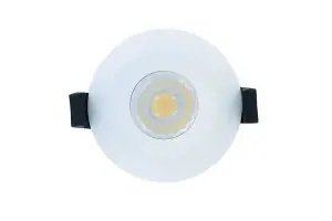 Luminosa LED Low Profile IP65 Fire Rated Downlight Recessed Spotlight 6W 4000K 440lm Dimmable Matt White IP65