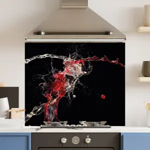 Premium 90cm x 75cm 6mm  Glass Water Splash Kitchen Splashback Various Sizes Toughened - 90 cm