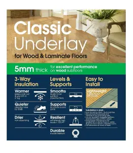 Flooring Underlay Insulation Laminate - Wood - Like Fibreboard XPS 5mm 10m2