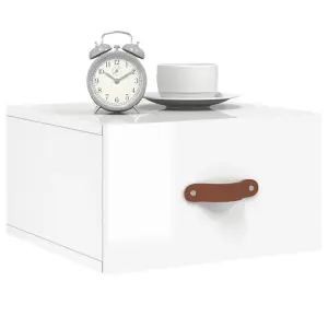 Berkfield Wall-mounted Bedside Cabinets 2 pcs High Gloss White 35x35x20 cm