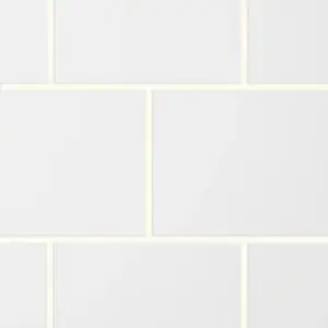 Spezzia White Gloss Flat Glossy Ceramic Indoor Wall Tile, Pack of 20, (L)250mm (W)200mm