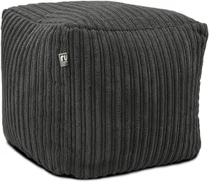 rucomfy Jumbo Cord Cube Beanbag - Grey