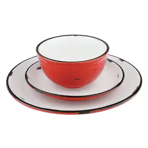 Tinware 28cm Stoneware Dinner Plate (Set of 4) Red