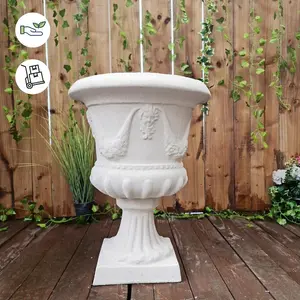 Fluted Design Sandstone Garden Urn