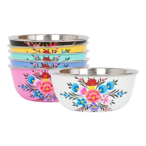 BillyCan Hand-Painted Picnic Snack Bowl - 14.5cm - Raspberry Pansy