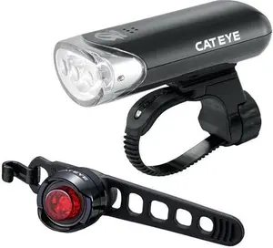 Cateye El135 And Orb Black Rear Bike Light Set