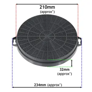 SPARES2GO Charcoal Carbon Air Filters compatible with Hygena Cooker Hood Extractor Vent (Pack of 2)