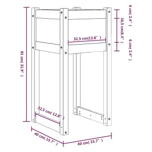 Berkfield Planter Honey Brown 40x40x81 cm Solid Wood Pine