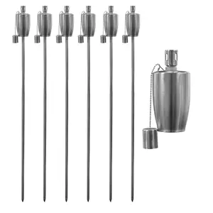 Harbour Housewares - Metal Garden Torches - Barrel - Pack of 6