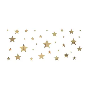 Walplus Gold Stars Mirror Art Wall Sticker Mural Art Decals Home Decoration - 136pcs