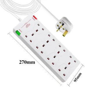 Extrastar 8 Gang Surge-Protected Extension Lead 5M, 13A