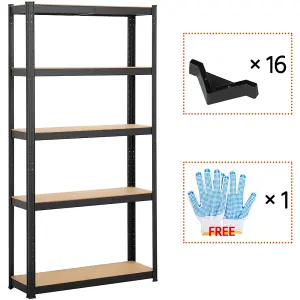 Yaheetech Black 5 Tier Steel Storage Rack for Home Office