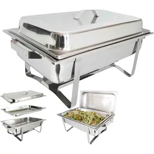 New Stackable Chafing Dish Set Stainless Steel 8.5 L Cookware Single Party Food