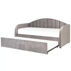 Velvet EU Single Trundle Bed Grey EYBURIE