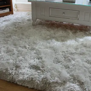 Asiatic Plush White Luxury Shaggy Polyester Rug-160cm X 230cm