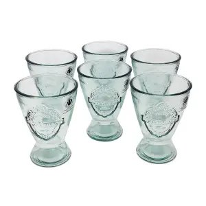 Recycled Glass Eco Vintage Clear Kitchen Dining Set of 6 Drinking Tumblers 250ml