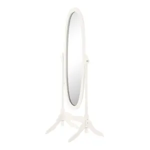 Beecroft Solid And Engineered Wood Oval Mirror White